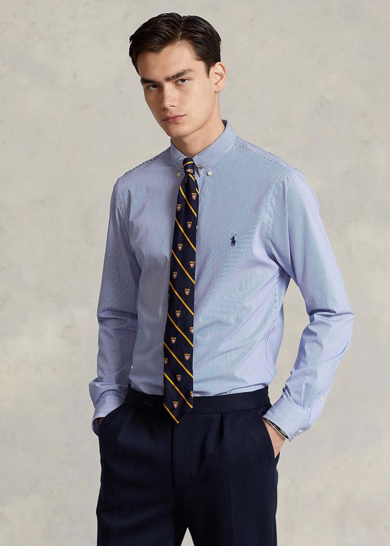 ポロ ラルフ ローレン シャツ メンズ 青 スリム フィット ストライプd ストレッチ Poplin CGSIK2480